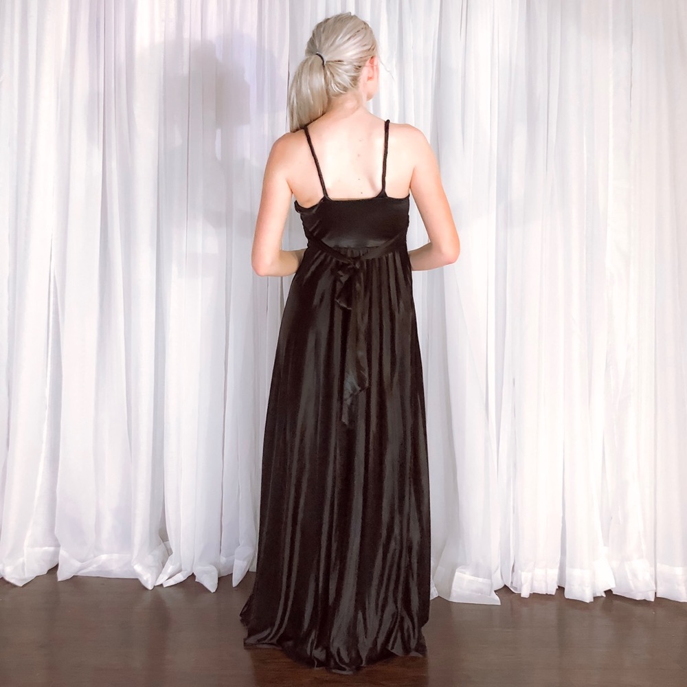 Black Formal Bridesmaid Homecoming Prom Dress - Picture 4 of 8